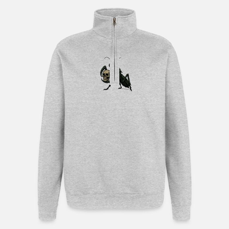 Gottesanbeterin - Quarter-Zip-Sweatshirt - Grau meliert