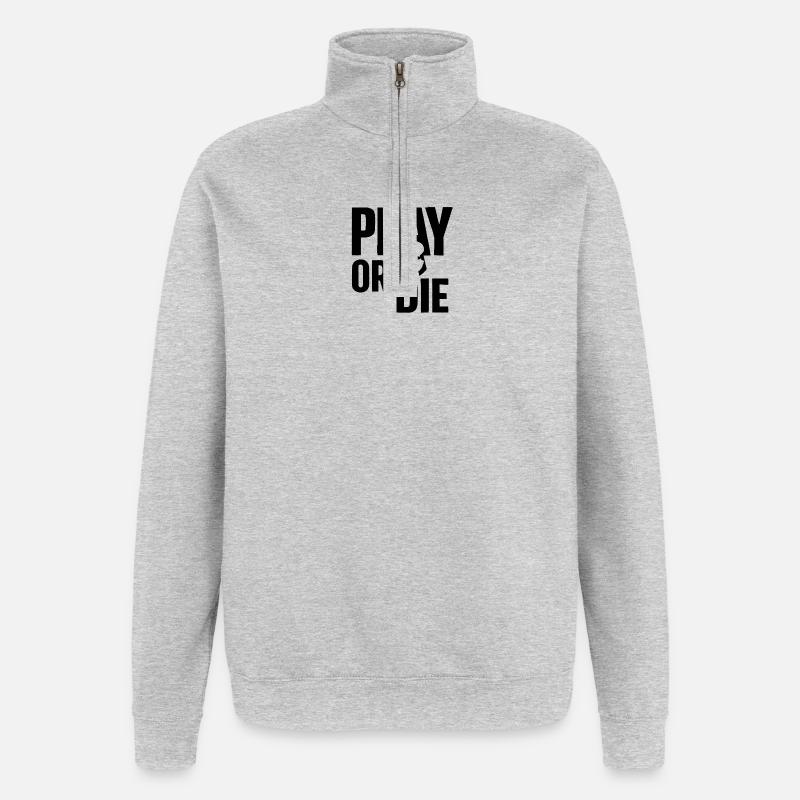 COSSE - Sweat à zip 1/4 - gris chiné