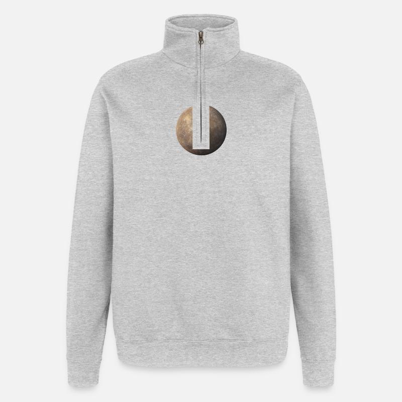 Merkur - Planet Merkur - Quarter-Zip-Sweatshirt - Grau meliert
