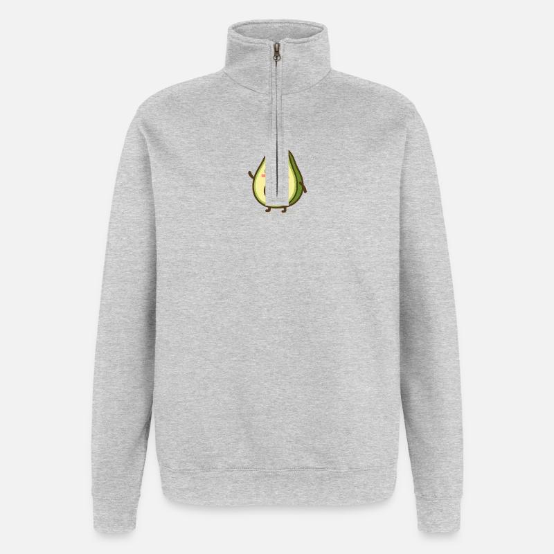 Cute avocado motif for clothes - Quarter-Zip Sweatshirt - heather grey