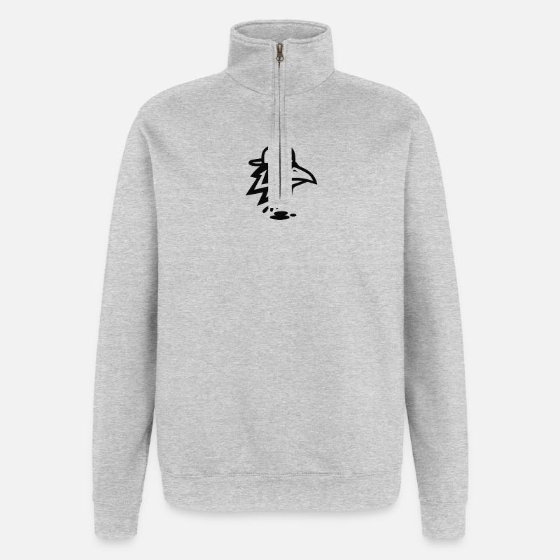 A9CF2DB2-6152-4C26-82F6-87A4A07A00F9 - Sweat à zip 1/4 - gris chiné