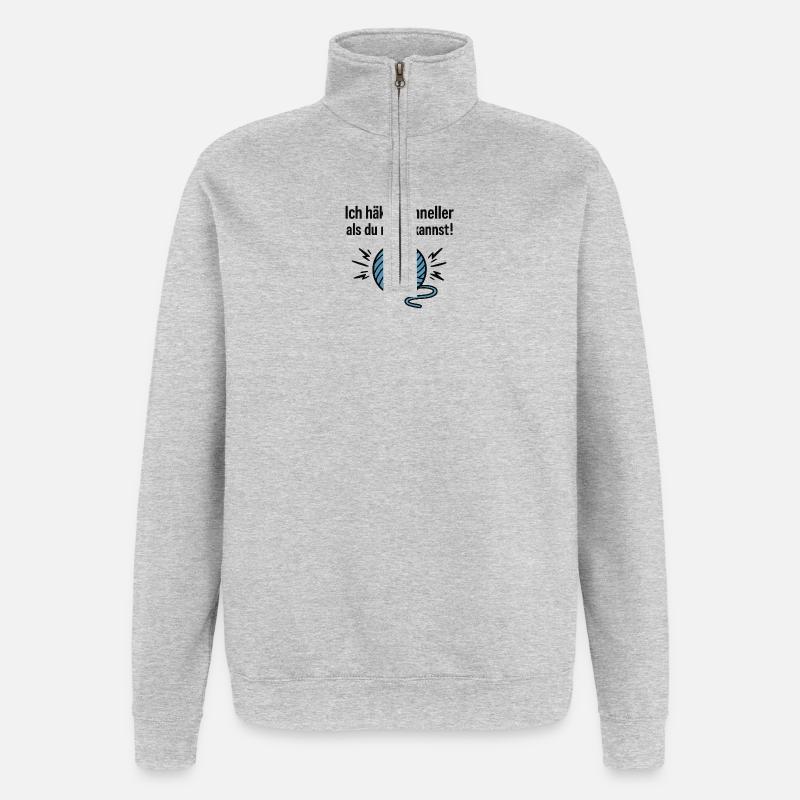 Die Strick-Turbine - Quarter-Zip-Sweatshirt - Grau meliert