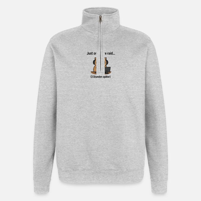 Loot & Schlafentzug - Quarter-Zip-Sweatshirt - Grau meliert