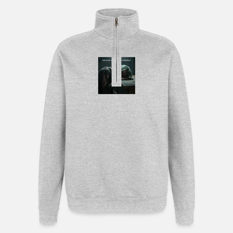 Don't interfere with thinking! - Quarter-Zip Sweatshirt - heather grey