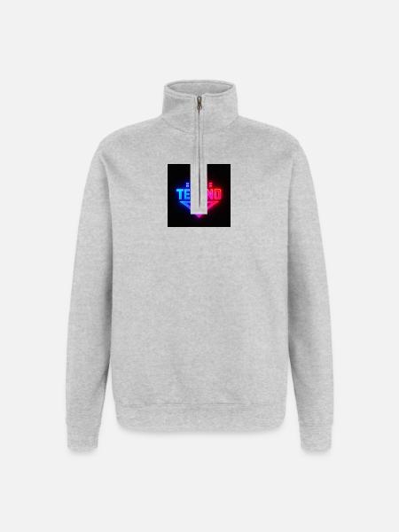 7DCA7929-DAAC-4294-B537-9254907F7B70 - Sweat à zip 1/4 - gris chiné