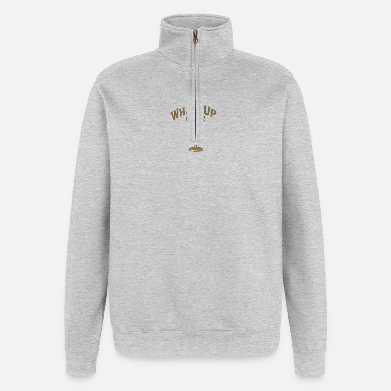 What’s Up Graz Microphone Logo - Sweat à zip 1/4 - gris chiné
