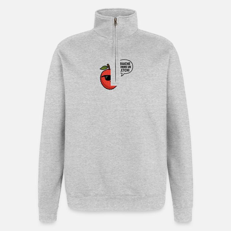 fresh as a lychee - Quarter-Zip Sweatshirt - heather grey