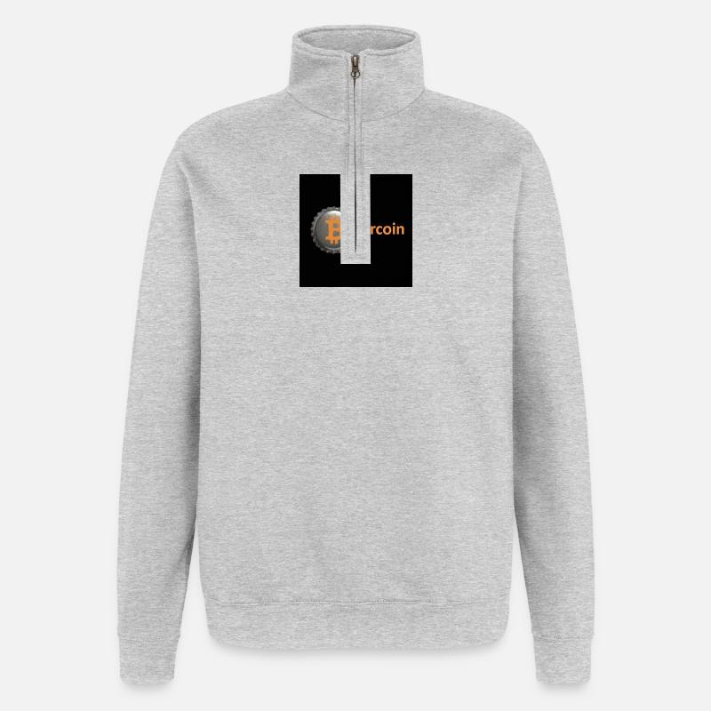 Bouchon de bouteille Biercoin Bitcoin - Sweat à zip 1/4 - gris chiné