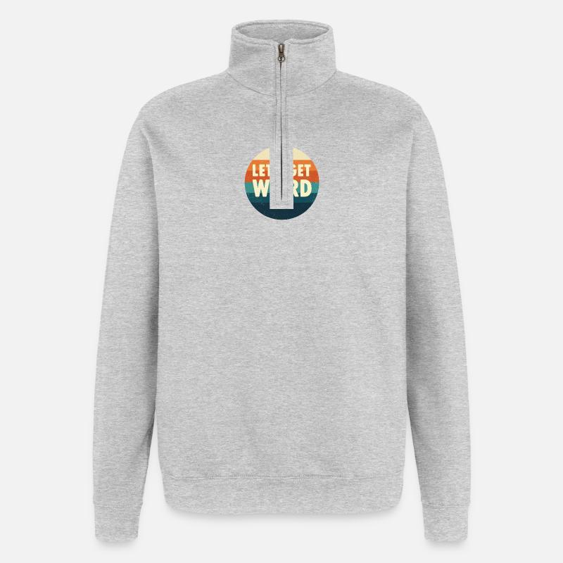 Let's Get Weird Retro Kreis - Quarter-Zip-Sweatshirt - Grau meliert