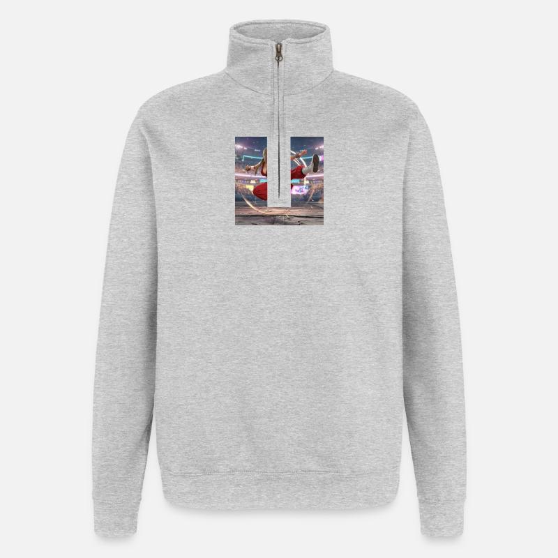 Entrez dans la Maxima - Sweat à zip 1/4 - gris chiné