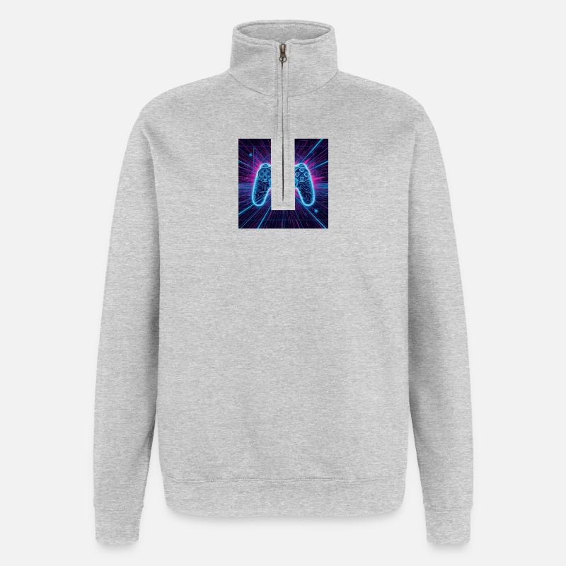 Neon Gaming Universe - Quarter-Zip Sweatshirt - heather grey
