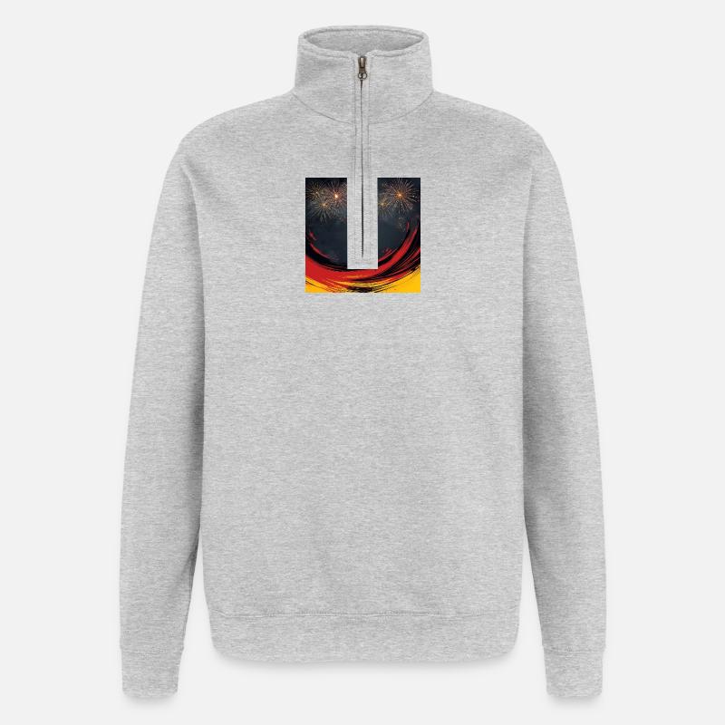 Célébration du Jour de l’Unité - Sweat à zip 1/4 - gris chiné