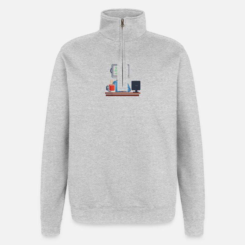 System Reboot Need Coffee - Quarter-Zip Sweatshirt - heather grey