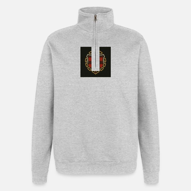 Le bouclier de GessælL - Sweat à zip 1/4 - gris chiné
