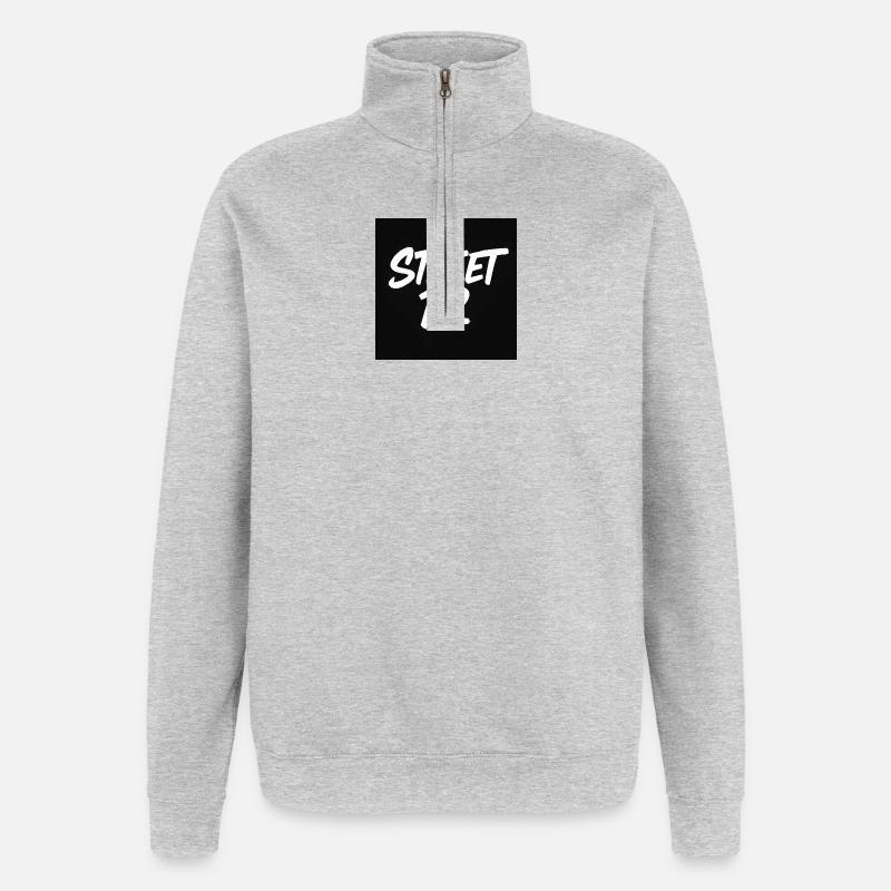 DF7A2724-EC07-4693-9129-CDBB1132A58F - Sweat à zip 1/4 - gris chiné