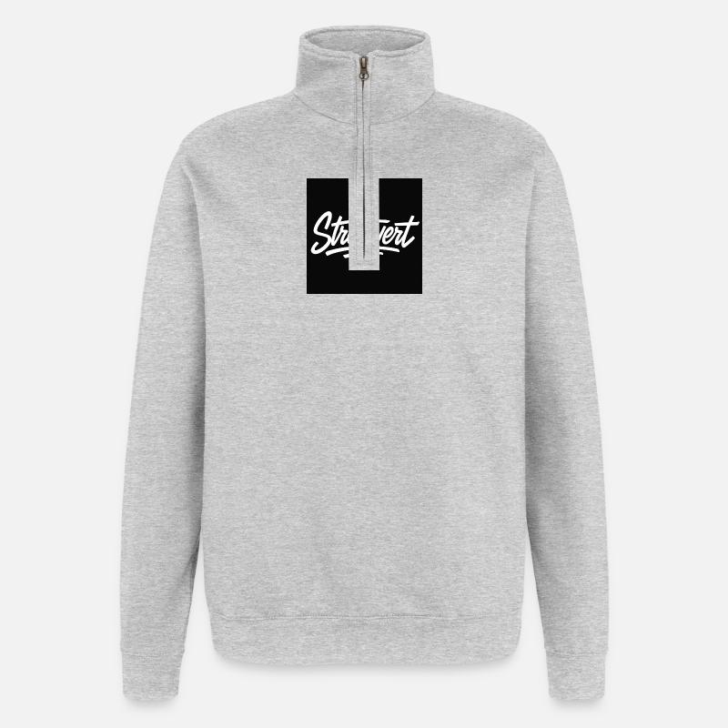 Disputed Script Logo Black - Quarter-Zip Sweatshirt - heather grey