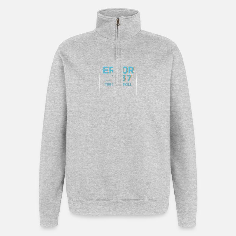 Error1337 Trop de compétences - Sweat à zip 1/4 - gris chiné