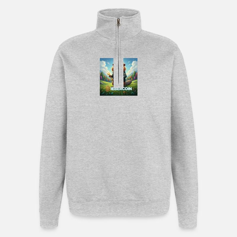 Crypto Beaver avec clé à molette - Sweat à zip 1/4 - gris chiné