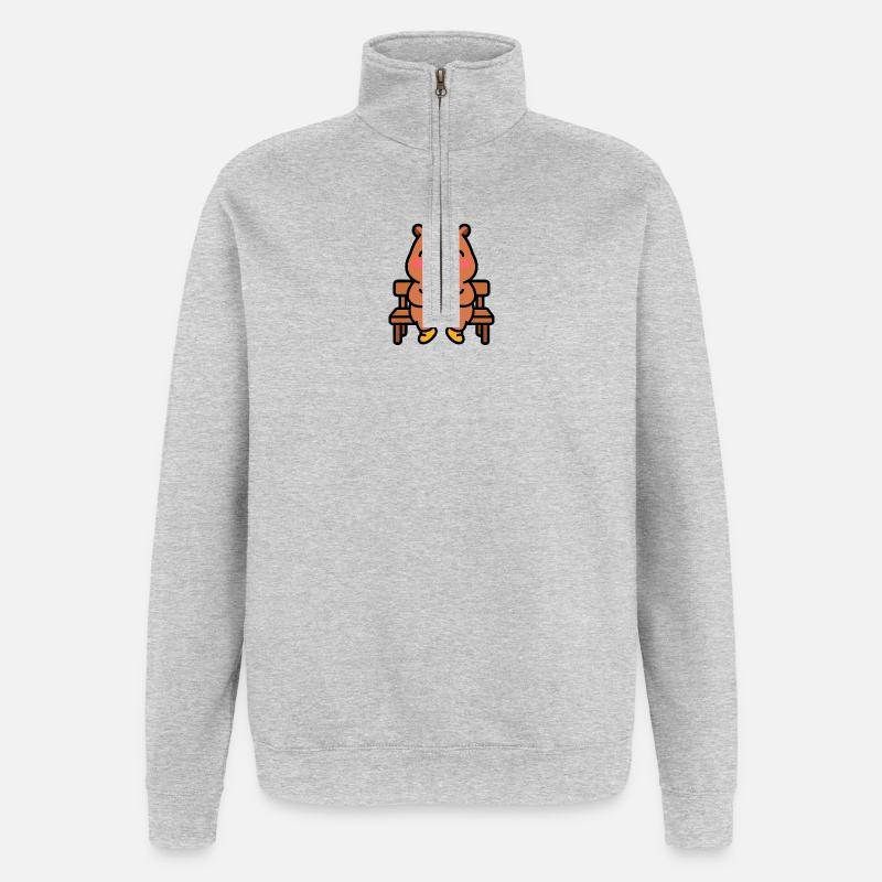 Capybara on a coffee bench - Quarter-Zip Sweatshirt - heather grey