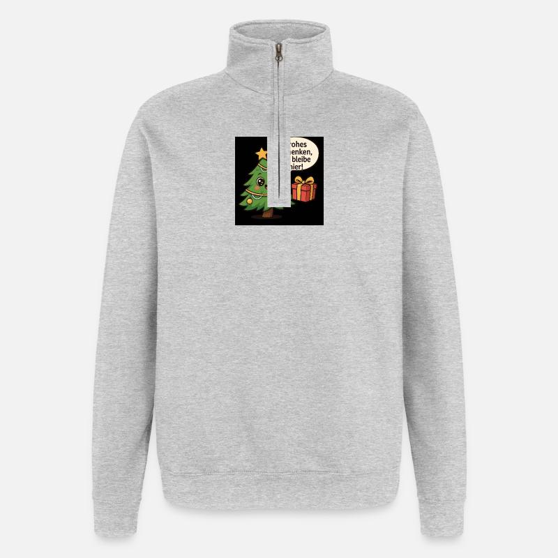 Merry Gifting Christmas Tree - Quarter-Zip Sweatshirt - heather grey