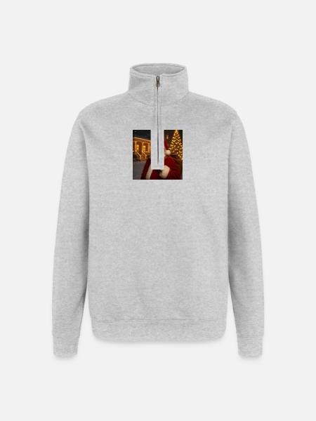 Santa Claus - Quarter-Zip Sweatshirt - heather grey