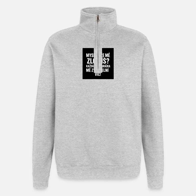 Glaubst du, du brichst mich?  - Quarter-Zip-Sweatshirt - Grau meliert