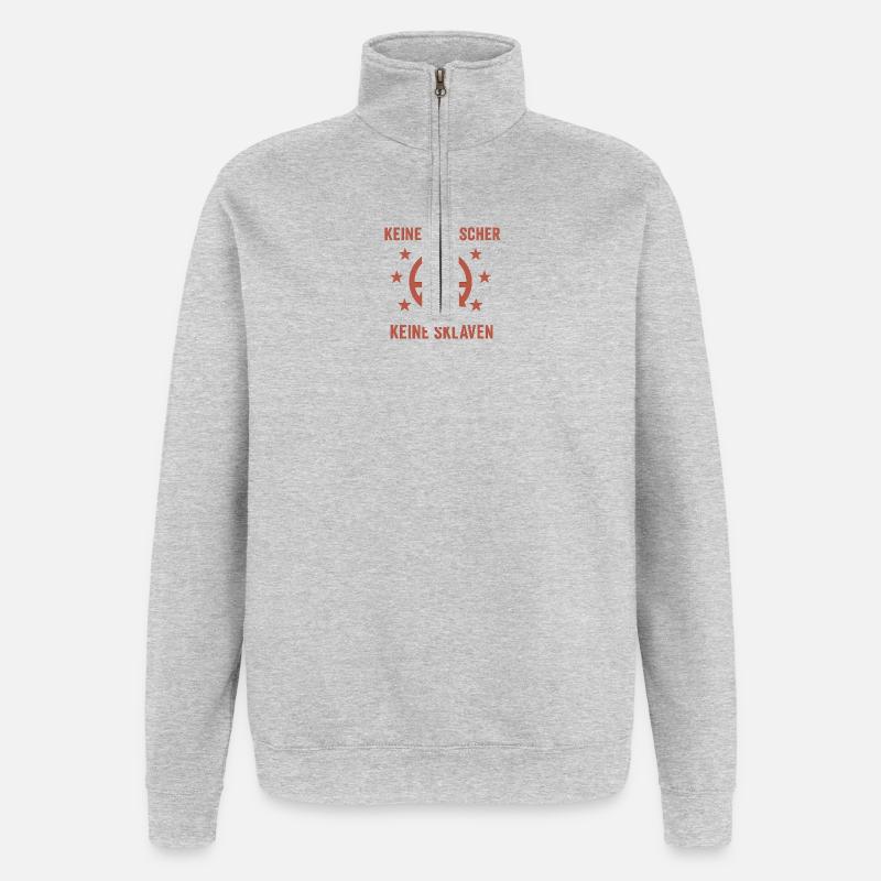 Pas de règles - Sweat à zip 1/4 - gris chiné