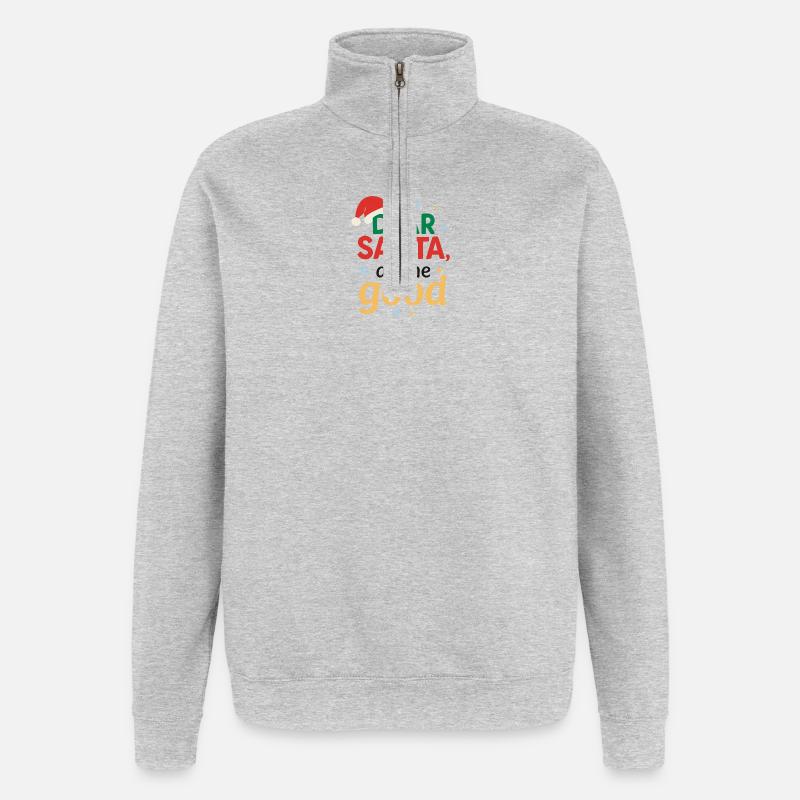 Le Père Noël définit le bien - Sweat à zip 1/4 - gris chiné