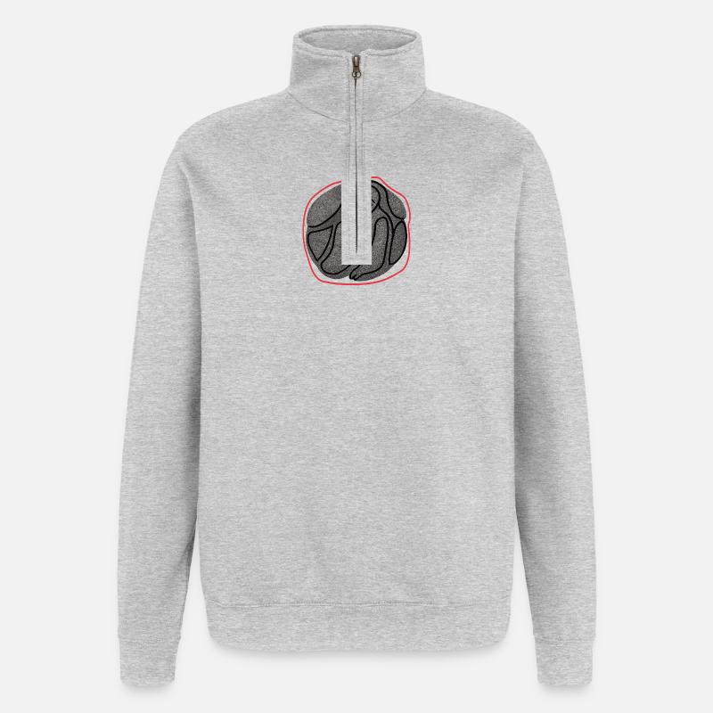 Melancholic creature in a circle - Quarter-Zip Sweatshirt - heather grey