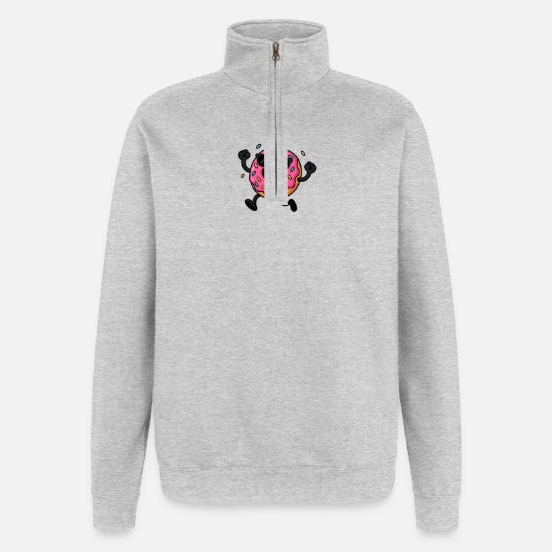 Amusement aux lunettes de soleil - Sweat à zip 1/4 - gris chiné