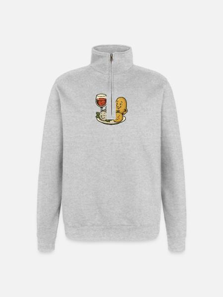 Selödka (hareng mariné) vin et pomme de terre en veste - Sweat à zip 1/4 - gris chiné