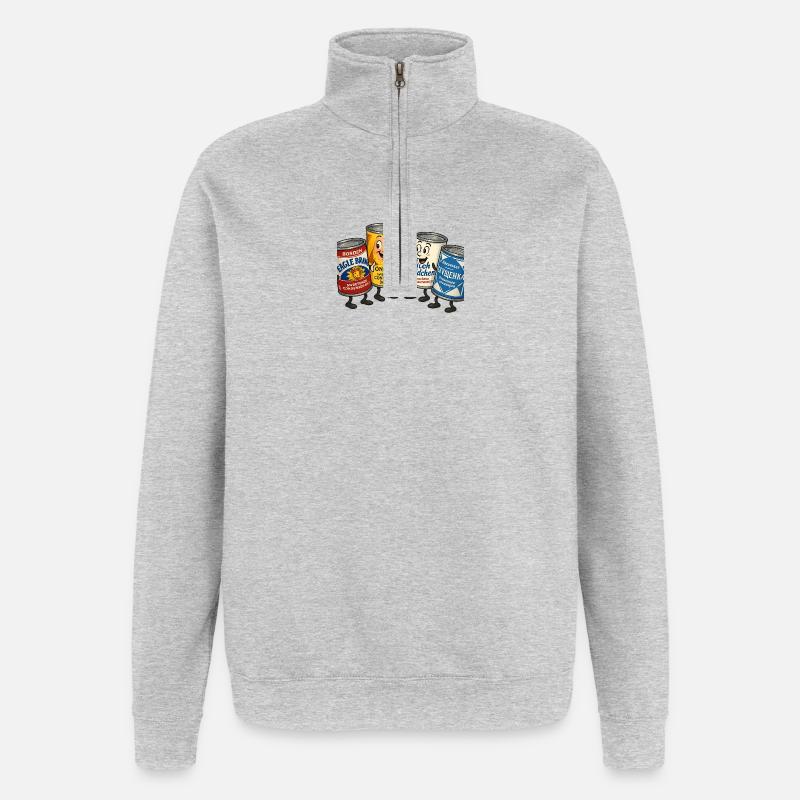 gezuckerte Kondensmilch - Quarter-Zip-Sweatshirt - Grau meliert