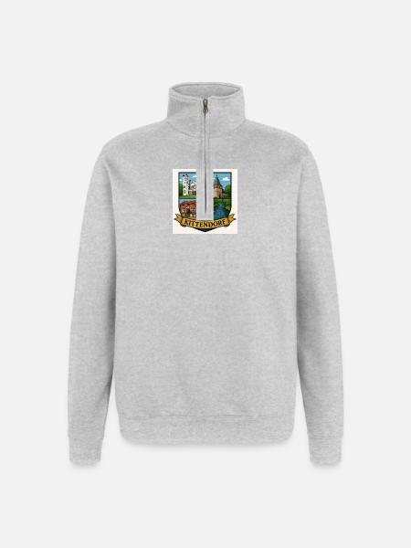 Kittendorf Wappen Collage - Quarter-Zip-Sweatshirt - Grau meliert