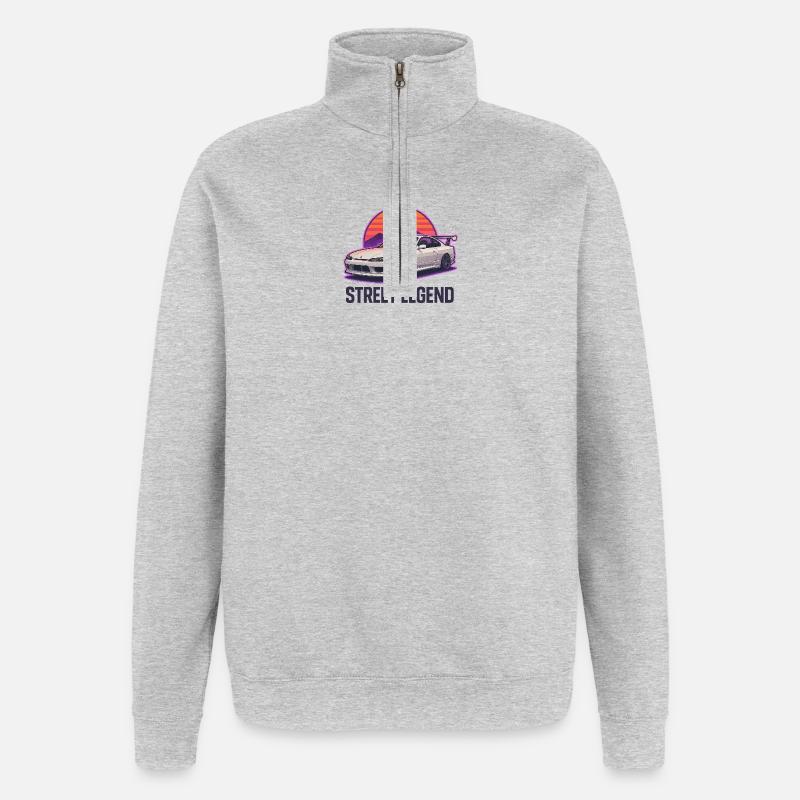 Légende de la route Sunset Drift - Sweat à zip 1/4 - gris chiné