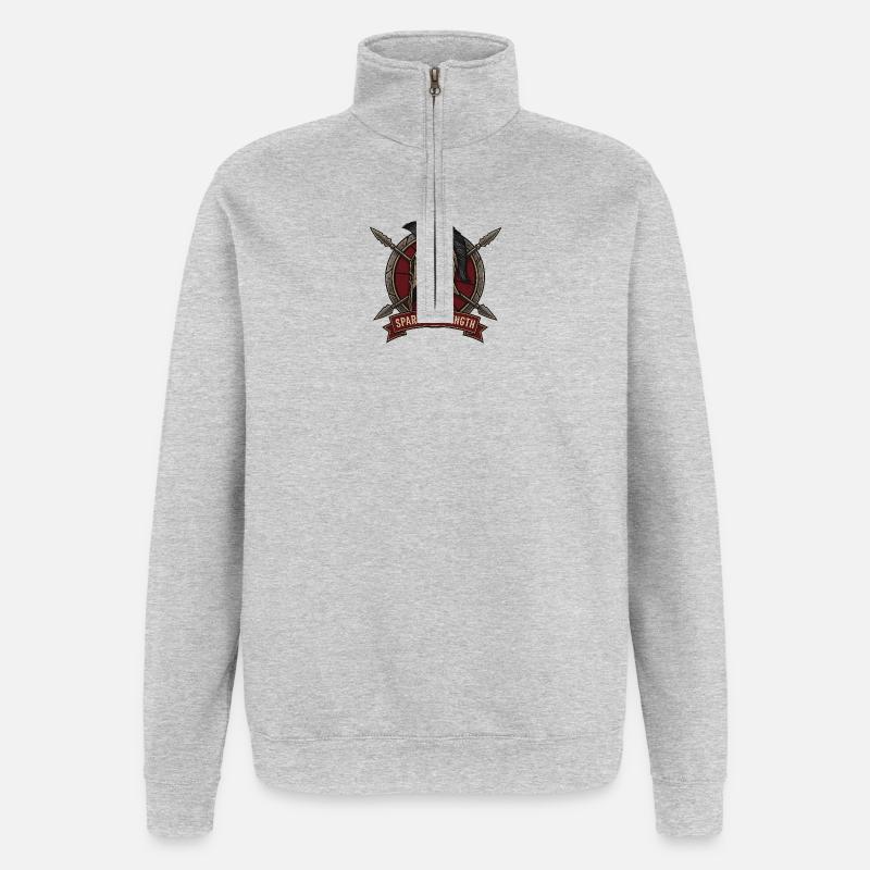 Spartan Strength Helmet Shield - Quarter-Zip Sweatshirt - heather grey