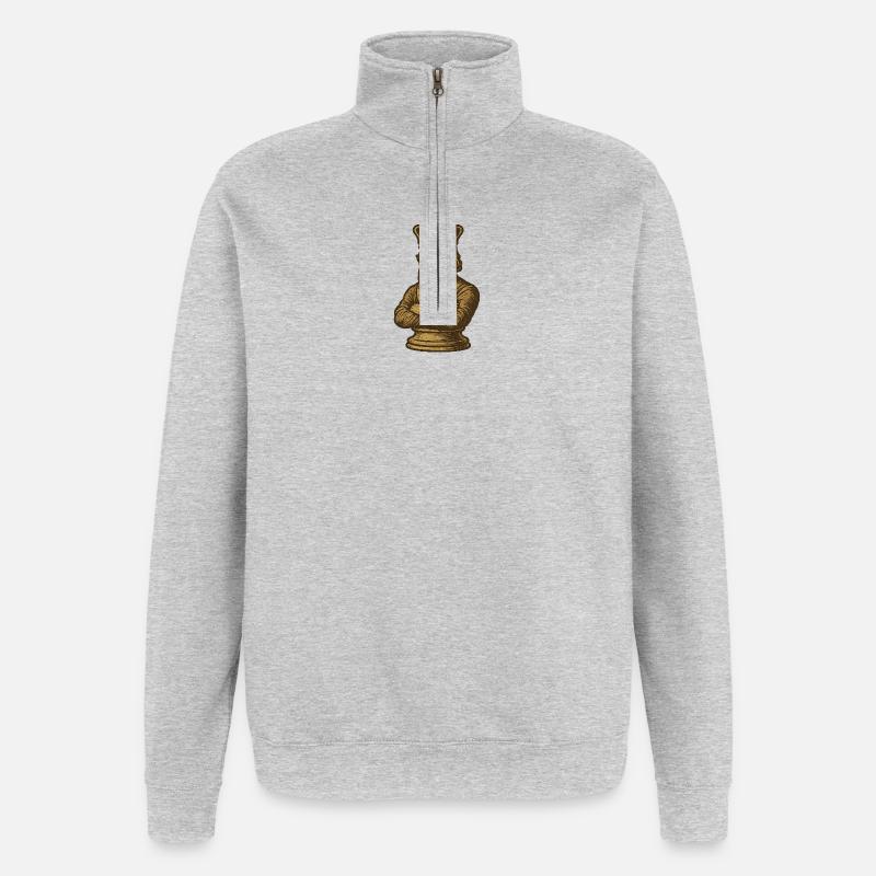 Cool king with sunglasses - Quarter-Zip Sweatshirt - heather grey