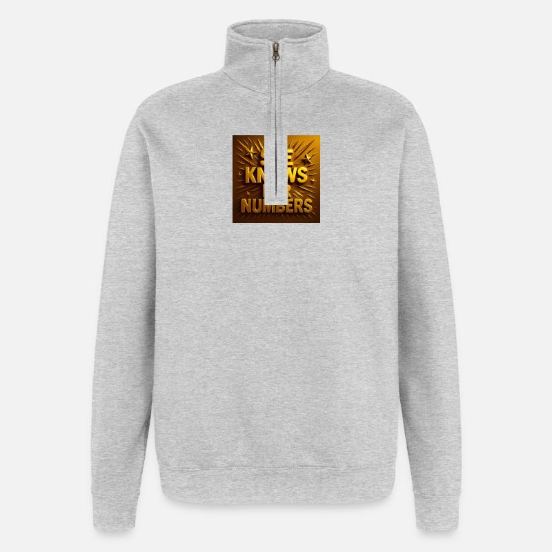 Elle connaît ses chiffres - Sweat à zip 1/4 - gris chiné