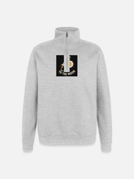 BTC to the Moon - Quarter-Zip Sweatshirt - heather grey