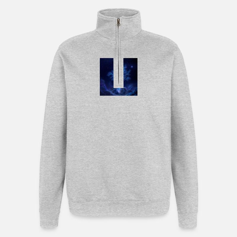 Blue Lightning Tree Night Art - Quarter-Zip Sweatshirt - heather grey