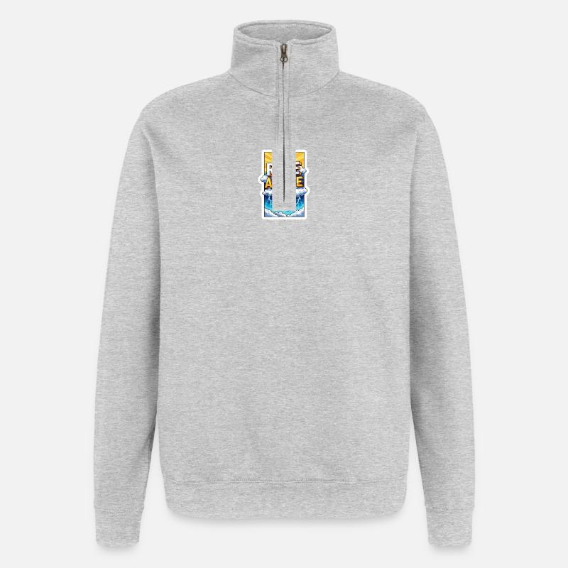 Über Stürme hinweg aufsteigen - Quarter-Zip-Sweatshirt - Grau meliert