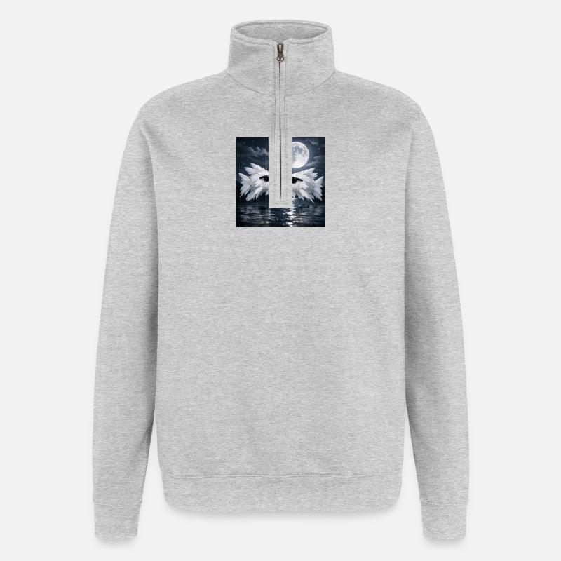 Federfisch - Quarter-Zip-Sweatshirt - Grau meliert
