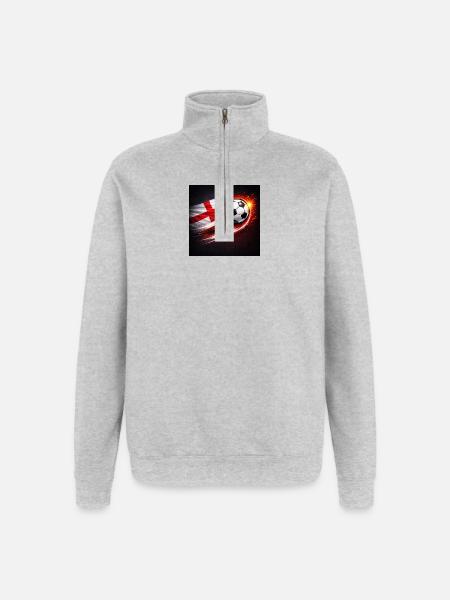 Flying football with flag breeze - Quarter-Zip Sweatshirt - heather grey