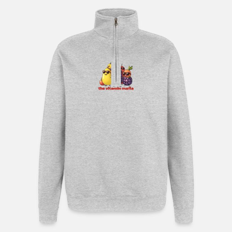 Vitamin Mafia Fruchttruppe - Quarter-Zip-Sweatshirt - Grau meliert