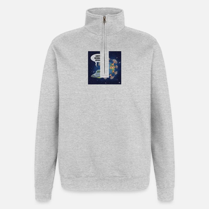 Alien UFO Observation - Another Irreparable Race - Quarter-Zip Sweatshirt - heather grey