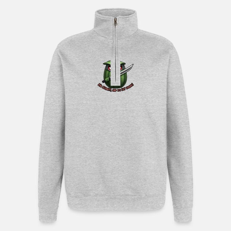 Watermelon Ninja Blade - Quarter-Zip Sweatshirt - heather grey