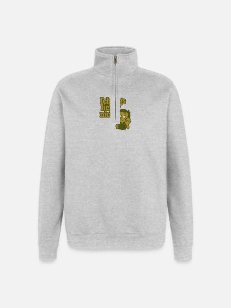Ich sags lieber nicht Cartoon - Quarter-Zip-Sweatshirt - Grau meliert