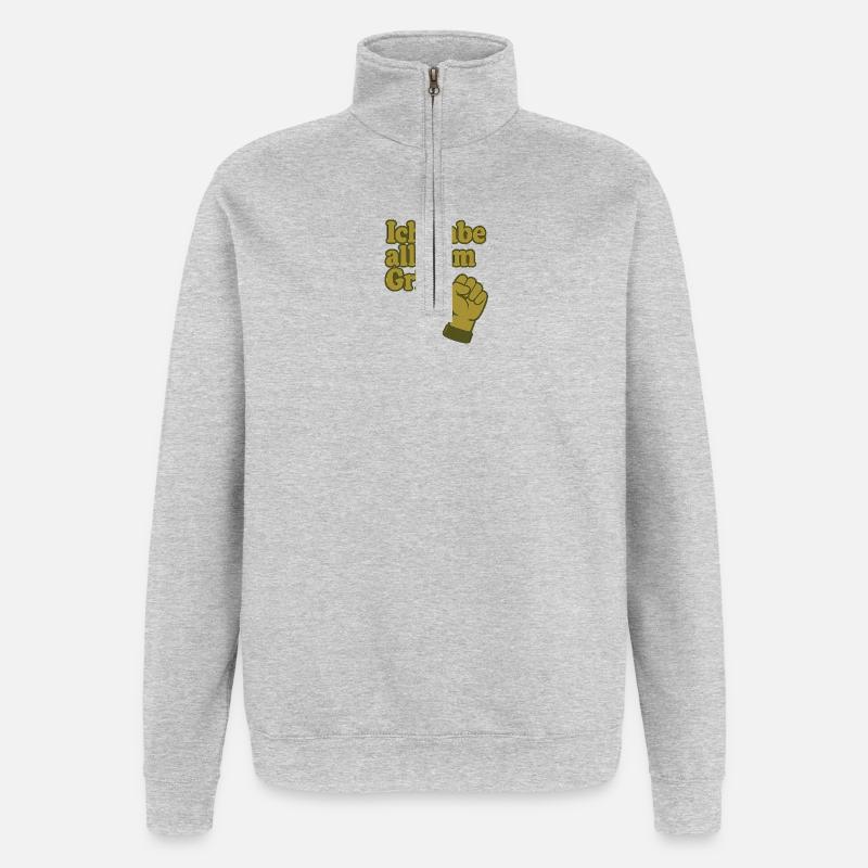 Ich habe alles im Griff - Quarter-Zip-Sweatshirt - Grau meliert