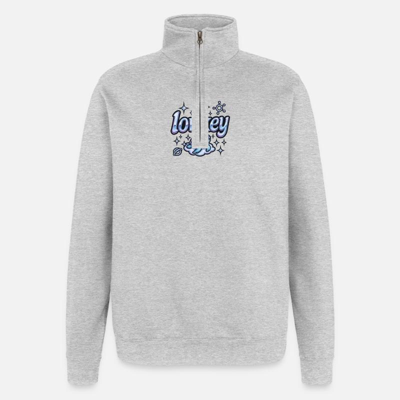 Lowkey turtle on cloud - Quarter-Zip Sweatshirt - heather grey