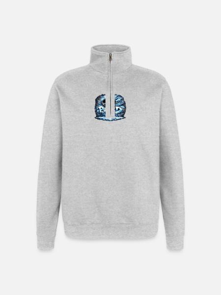 Pucked Up Graffiti Hockey - Quarter-Zip Sweatshirt - heather grey
