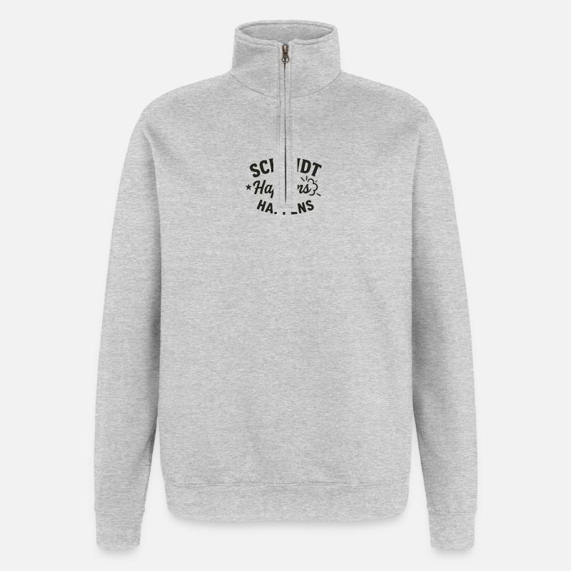 Schmidt arrive Wortwitz - Sweat à zip 1/4 - gris chiné